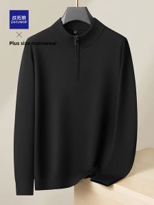 ZATUWOF | Large Mens Semi-Zip Turtleneck Sweater