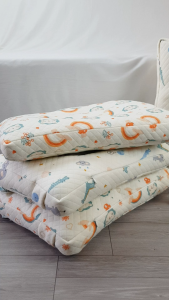 [HỎA TỐC 4H] Gối cho bé vỏ áo cotton 2 lớp chần bông siêu mềm cao cấp ruột gòn 27x42cm họa tiết trẻ em Hàn Quốc nằm được 2 mặt Urombaby