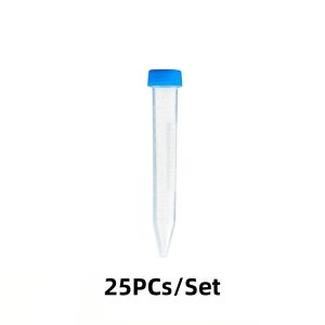 25PCs/Set 15mL Centrifuge Tubes Plastic Conical Buttom with Graduation Level Color Blue Plastic Cap