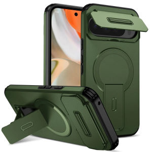 szhaiyu | Luxury Shockproof Armor Magnetic Case For Google Pixel 8 9 10 11 Pro XL 10A 9A 8A For Magsafe Lens Sliding Window Bracket Cover