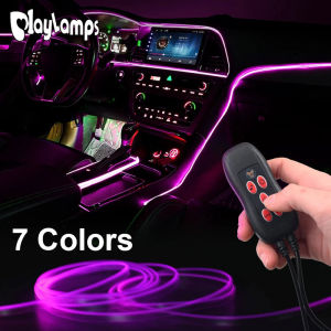 7 Colors Multiple Modes Sound Control USB Optical Fiber Neon Atmosphere Light Strip Car Interior Lights Decorative Ambient Lamp