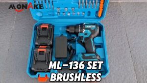 MONAKE Brushless 3in1 Impact Mesin Bor Listrik Bor Baterai Bor Listrik Bor Tanpa kabel Mesin Cordless Screwdriver Murah Elektrik Drill Bor Impact Cordless Besi Tembok Beton Kayu