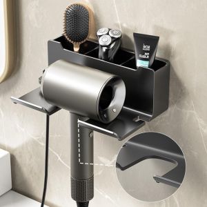 Giá Đỡ Máy Sấy Tóc Treo Tường Bằng Nhựa Không Cần Khoan Giá Để Đồ Nhà Tắm Giá Để Đồ Giá Đỡ Một Tầng Cho Phụ Kiện Nhà Bếp