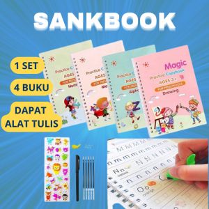 Sank Magic Book 1 Paket | Buku Belajar Menulis Anak 4in1 |Bisa Dipakai Ulang