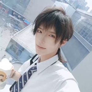 Mullet ulo ng mga lalaki personalidad wig piraso medium maikling wig boy Korean bersyon invisible walang bakas shawl buhok braided