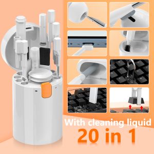 ZUZG 20-in-1 Cleaner Kit Computer Keyboard Camera Phone Screen Brush Earphones Cleaning Pen Screen Cleaning Spray Bottle Set Cleaning Tools Keycap Puller
