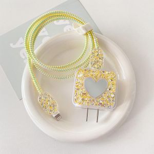 Cute Cable Protector for Apple 18W/20W USB-C Power Adapter Charger Silicone Data Lightning Cable USB Wire Saver Charger Protective Case