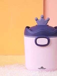Infant Milk Powder Storage Box Crown Lanyard Feeding Food Dispenser Container Toddler Snack Food Portable Storage