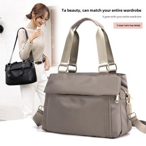 Pink New Arrival Multi-Layer Multi-Pocket Casual Womens Bag Large Capacity Nylon Oxford Cloth Shoulder Messenger Bag Womens Handbag
