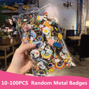 10-100PCS Cute Animal Plant Enamel Pins Random Metal Badges Lapel Brooches Decor Backpack Clothing Hat Bag For Women Kid Jewelry