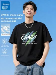 Jeanswest | Áo Thun Thể Thao Nam Drying Nhanh Đen Bóng