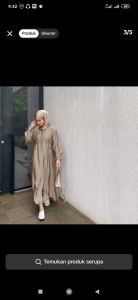 gamis remaja full kancing busui bumil friendly tali 4 lengan karet panjang