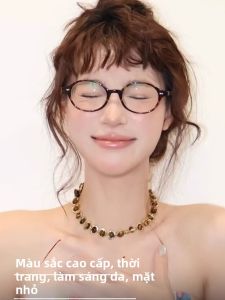 LKOE | Horn Rimmed Small Oval Women's Eyeglasses High Prescription Light Leopard