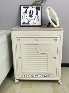 The Furniture Foldable Clothes Storage Box Large Capacity Home Cabinet With Flip Cover Wheels Sturdy Space-Saving Easy to Move