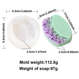 Half Flower Oval Silicone Soap Mold Floral Silicone Mold for DIY Handmade Soap Candles Home Decor Floral Themed Gift