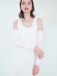 Summer Ice Silk Arm Sleeves Riding Sports Sunscreen Arm Cuff Sleeve Fishnet Fingerless Long Gloves Black Punk Rock Mesh Glove