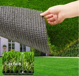 30mm Artificial Turf Grass Lawn 2m x15m Realistic Synthetic Grass Mat Indoor Outdoor Garden Lawn Landscape for PetsFake Faux Grass Rug with Drainage Holes