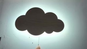 Wood Grain Cloud Wall Lamp Childrens Room Wall Light With Dimmer Switch LED Wall Lights Room Bedroom Bedsid Indoor Lighting