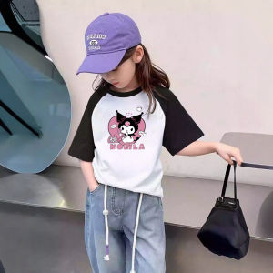 Short Sleeve T-Shirt Childrens Summer Clothing round Neck Insert Shoulder Design Boys Girls Kids Fashion Korean Style Cotton Shirt