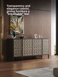 Luxury Italian Crystal Brick Wine Sideboard