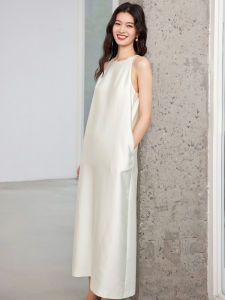 Page Hello Minimalist French Romantic Long Sleeveless Dress Women Summer Unique Design Elegance Long Dress ROW Style