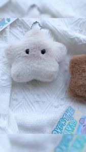 Capybara Plush Doll Star Squeak Toy Cartoon Star Keychain Pendant Soft Siamese Cat Stuffed Doll 1Pc