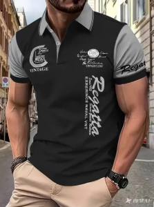 Áo Polo Nam Cổ Bẻ Tay Ngắn In Họa Tiết Chữ 3D Chất Liệu Polyester Thoải Mái Thời Trang Mùa Hè Dành Cho Đi Mua Sắm