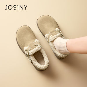 Josiny | Fur-lined Warm Leather Slip-on Clogs