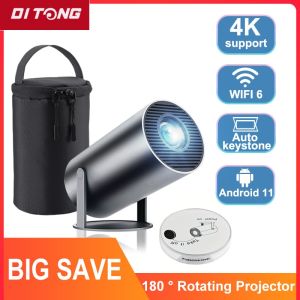 2025New Ditong Hy300 Plus 4k video portable projector Android HD 1280*720P Home Cinema Outdoor HY300 pro Mini led Projetor