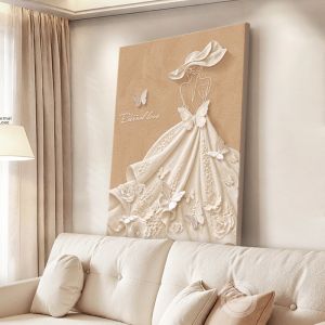 RUIBAHAO | Wood Cream Color Style 3D Relief Decoration Paintings