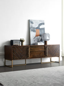 Modern Minimalist Bedroom Nordic Furniture Mild Luxury Retro TV Cabinet Unit Small Apartment Living Room Solid Wood TV Stand