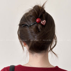 Ankela Red Heart Twisted Hair Clip Womens New 2025 Fashion Sense Hair Accessories Hairpin Hairdo Hair Clip Stylish Hairpin