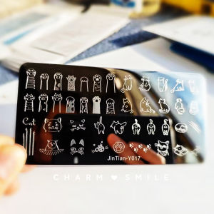 Cartoon Cat Dog Nail Stamping Plates Flower Leaves Starlink Stars Moon Printing Stencil Nail Stamp Templates Nail Art Tools