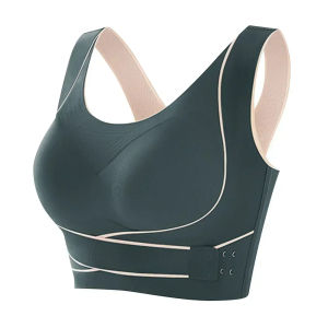 กีฬา Bra ด้านหน้าปรับหัวเข็มขัดไร้สาย Comfy GYM ชุดชั้นในโยคะ Breathable ออกกําลังกายฟิตเนส TOP ความเข้มต่ําผู้หญิง