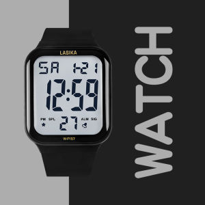 Waterproof Square Digital Watch for Men Swimming Watch Children Teenagers Multi-Function Sport Watch Rubber Band Alloy Case