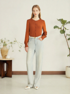 Elegant French Crystal Beaded Collar Knit Top