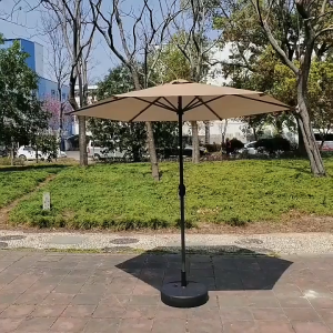 Solar Umbrella with Base Big Umbrella Heavy Duty Garden Umbrella Folding Patio Umbrella with Solar Lights Waterproof Retractable For Garden Yard Pool Beach Outdoor Furniture