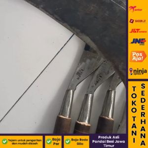 Arit Super Khas Jawa Sabit Gagang Kayu Pemotong Rumput Tanaman Padi