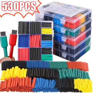 530 ชิ้น ชุดท่อหดความร้อน / ชุดปลอกหุ้มสายไฟฟ้าโพลีโอเลฟิน / ตัวป้องกันปลอกหุ้มสายไฟฟ้า / ท่อหดสำหรับสายไฟฟ้าทนความร้อน