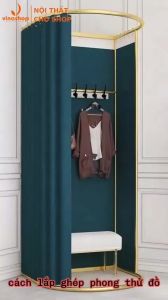 VNS-026 Khung vòng thử đồ cho shop quần áo khung sắt phòng thử đồ C U L (góc tường).