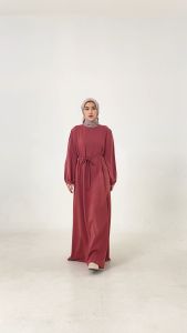 HAYNA sLavia Dress (Mesa Rose) - Daily Dress Busui Friendly Gamis Wanita Muslim