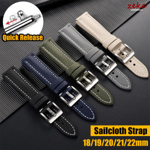Waterproof Sailcloth WatchBand Nylon Canvas Strap 18/19/20/21/22mm for Omega for Blancpain Quick Release Bracelet Wristband Belt
