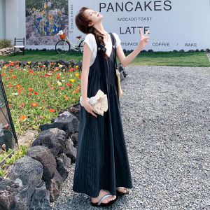 Black Stripe Wide Leg Pants Womens Summer New Style Casual Trousers Slimming Loose Fit High Waist Long Pants Commute Korean Style