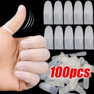 ปลอกสวมนิ้วแบบใช้แล้วทิ้งทำจากยางบางพิเศษฝ้าโปร่งใสป้องกันการลื่นกันไฟฟ้าสถิตย์ที่สวมนิ้วกันการยืดปลอกนิ้วถุงมือป้องกันอเนกประสงค์ปลอกสวมนิ้วสำหรับเครื่องมือทำเล็บทำงาน100ชิ้น