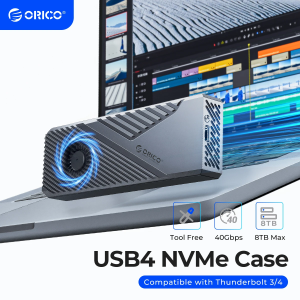 ORICO | ORICO USB4 40Gbps Enclosure 8TB PCIe4.0 NVME Enclosure (Aluminum) Thunderbolt 3/4 Compatible for mac mini iMac