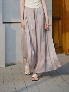 XIANGYING | Quần Palazzo Chiffon Tím Mỏng Mới Hè
