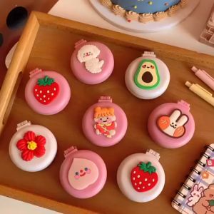 Gương lược gấp trang điểm massage gắn charm mini cầm tay bỏ túi cute