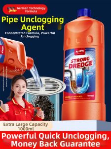Powerful Pipe Unblocker Kitchen Drain Cleaner Strongly Dissolves Blockages Toilet Bathroom Sink Oil Stains Odor Removal Liquid