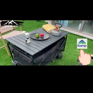 Camping Trolley Cart | Wagon Cart Trolley Push Cart Heavy Duty Folding Trolly with Storage Basket