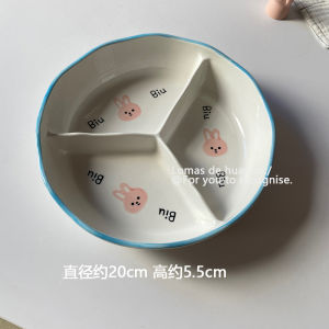 Ceramic Dining Plate with Lid Steamed Dish Suitable for Microwave Heating Home Use Flat Dish Pure Color Glazed Craft